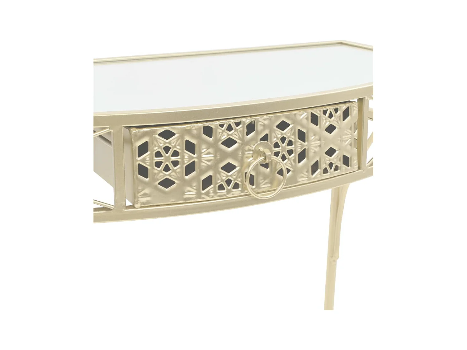 Franse metalen bijzettafel 82 x 39 x 76 cm goud