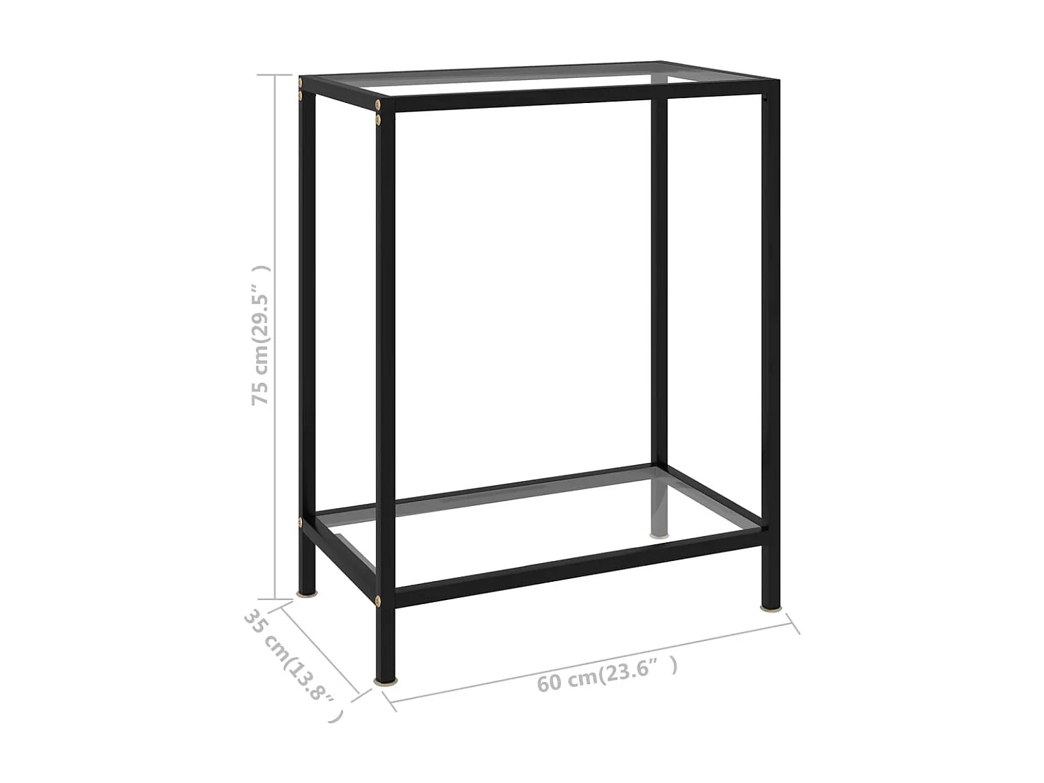 Mesa consola Transparente 60x35x75 cm Cristal templado