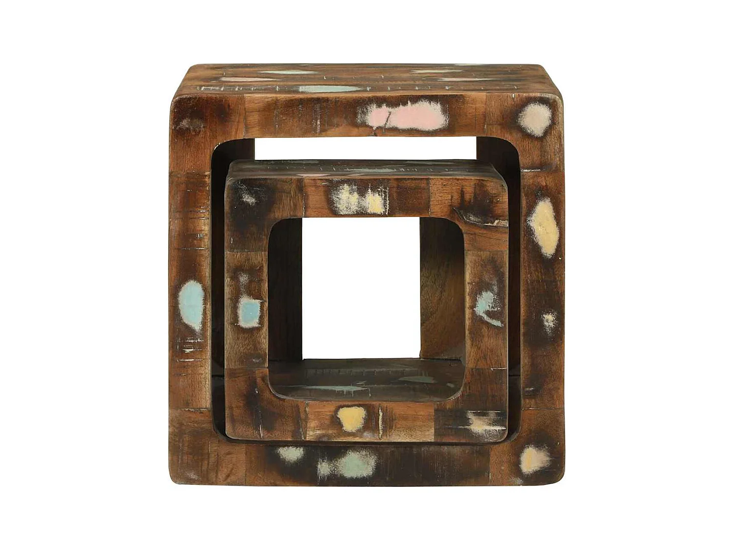 Meuble TV 2 pcs Multicolore bois de récupération massif