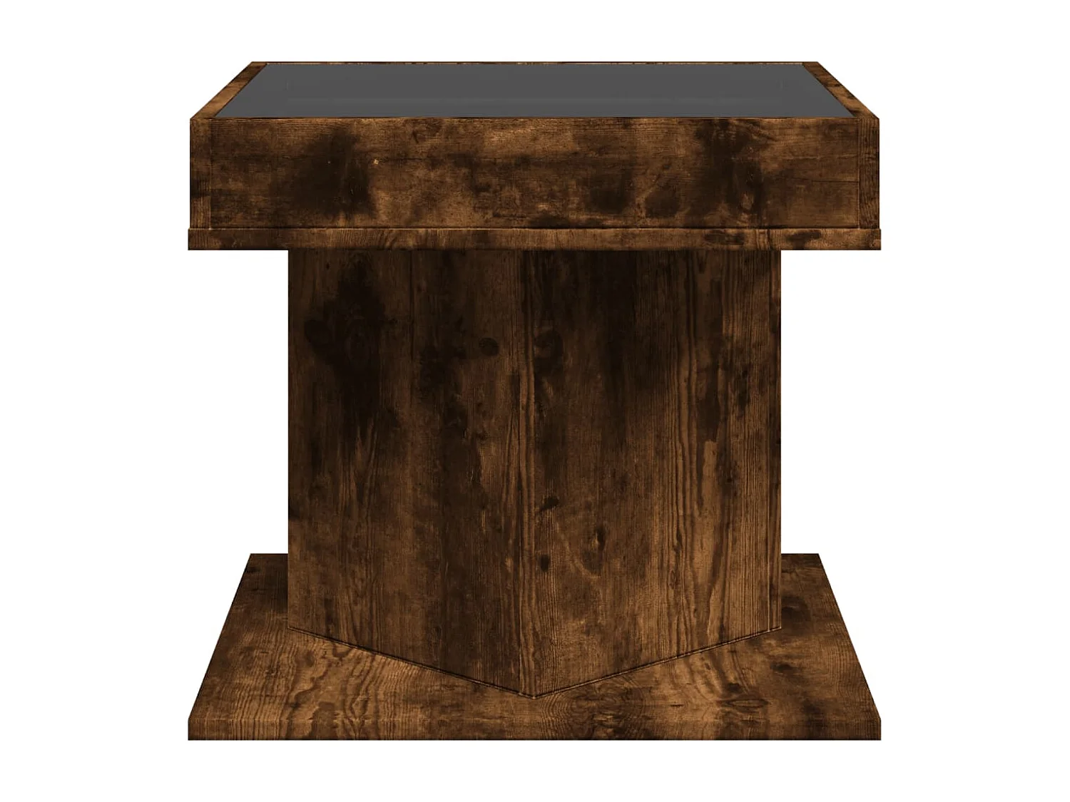 Tavolino da caffè in rovere affumicato con LED 50x50x45 cm in legno ingegnerizzato