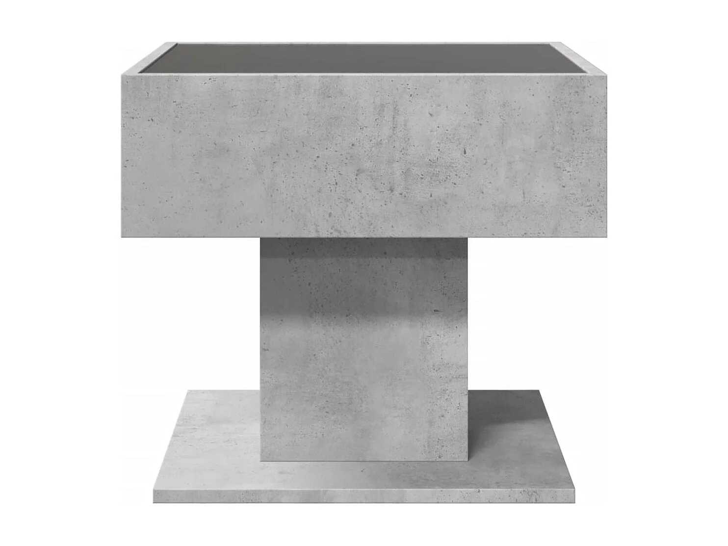 Tavolino da caffè grigio cemento con LED 50x50x45 cm in legno ingegnerizzato
