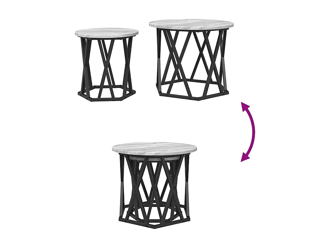Table d'appoint 2 pcs Sonoma gris 50 x 50 x 40 cm