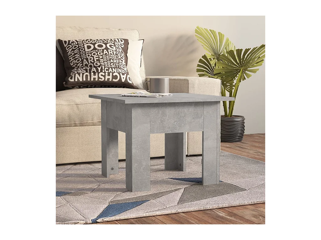 Tavolino da caffè grigio cemento 55x55x42 cm in legno ingegnerizzato