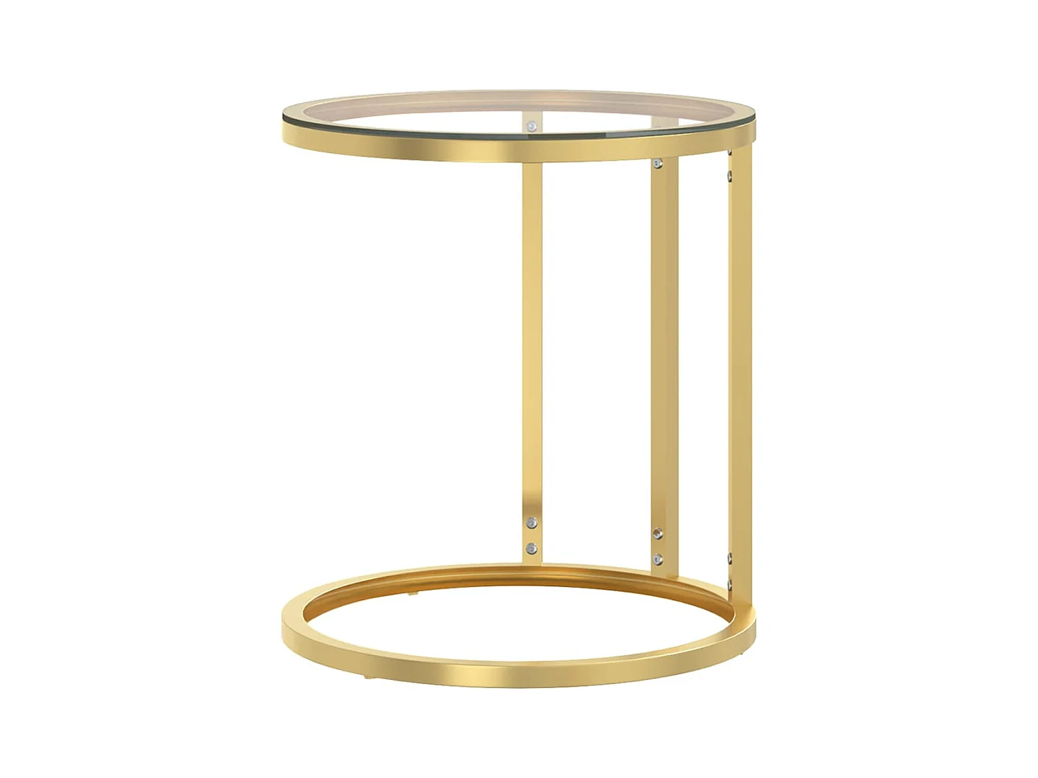 Table d'appoint Doré et transparent 45 cm Verre trempé