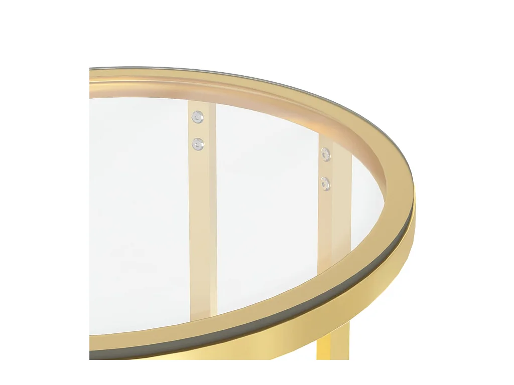Table d'appoint Doré et transparent 45 cm Verre trempé
