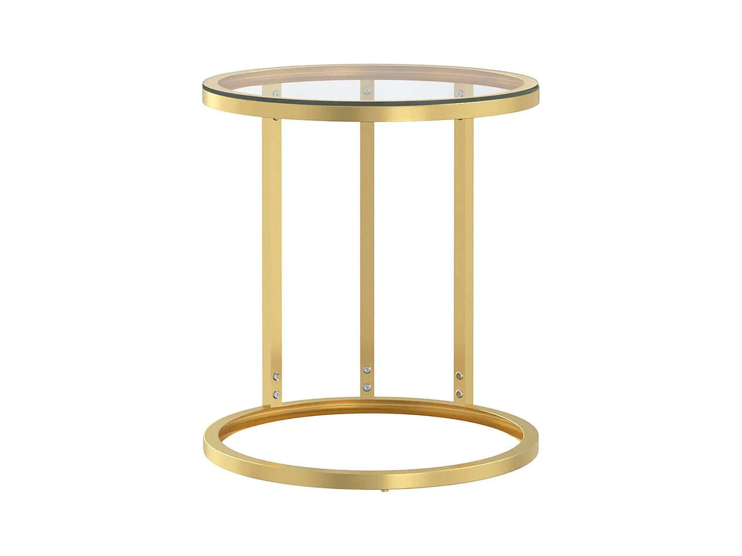 Goudkleurige en transparante bijzettafel 45 cm Gehard glas