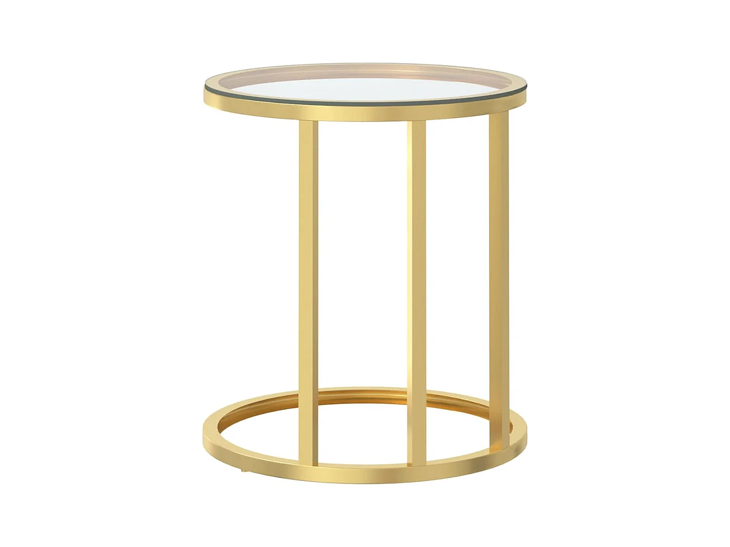 Goudkleurige en transparante bijzettafel 45 cm Gehard glas