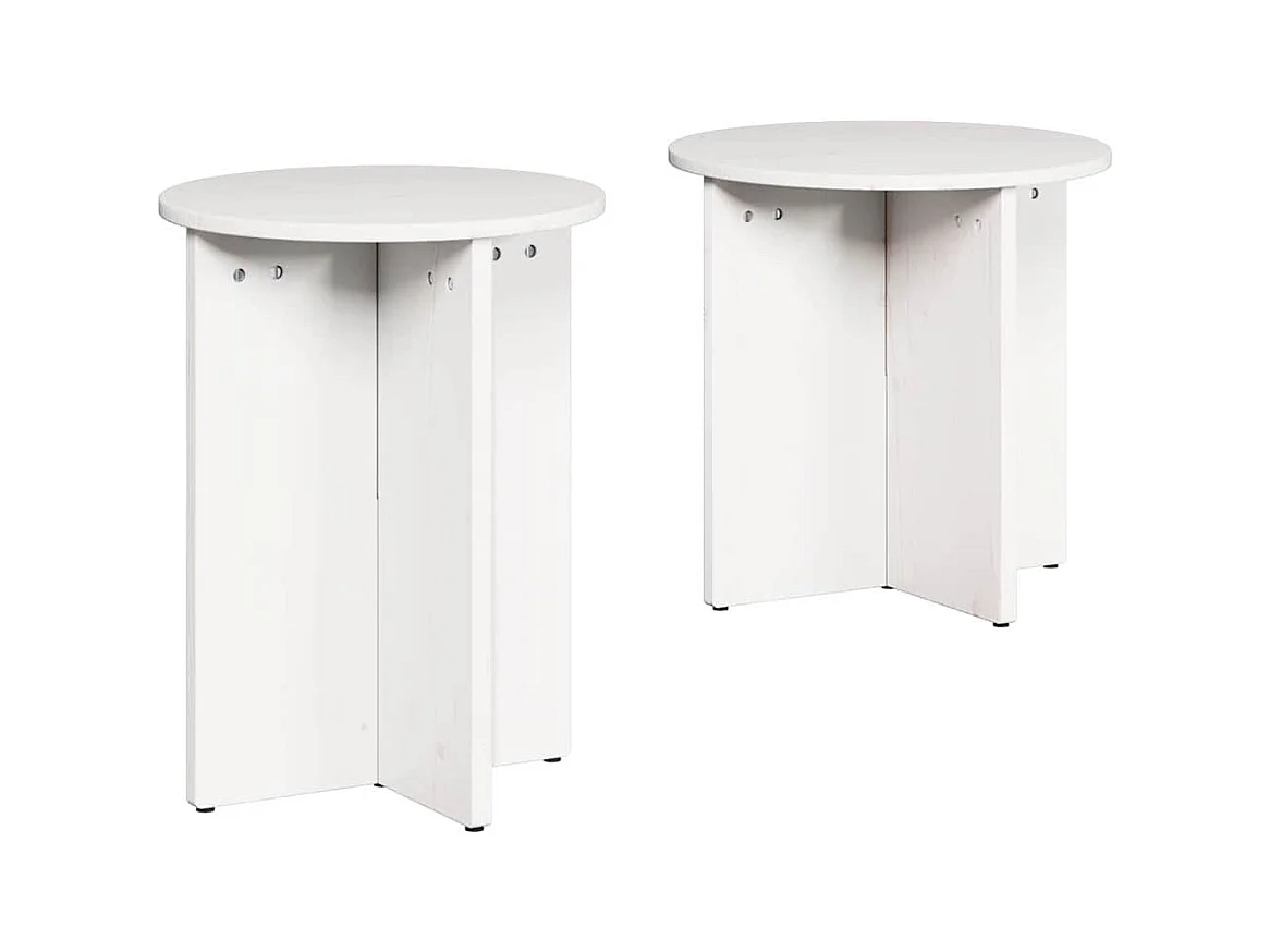 Table basse 2 pcs Blanc 41,5 x 41,5 x 41 cm Bois massif en pin