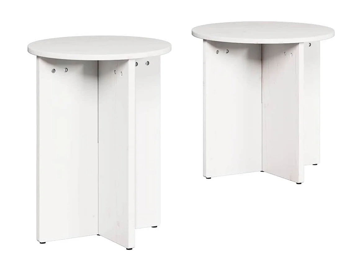Table basse 2 pcs Blanc 41,5 x 41,5 x 41 cm Bois massif en pin