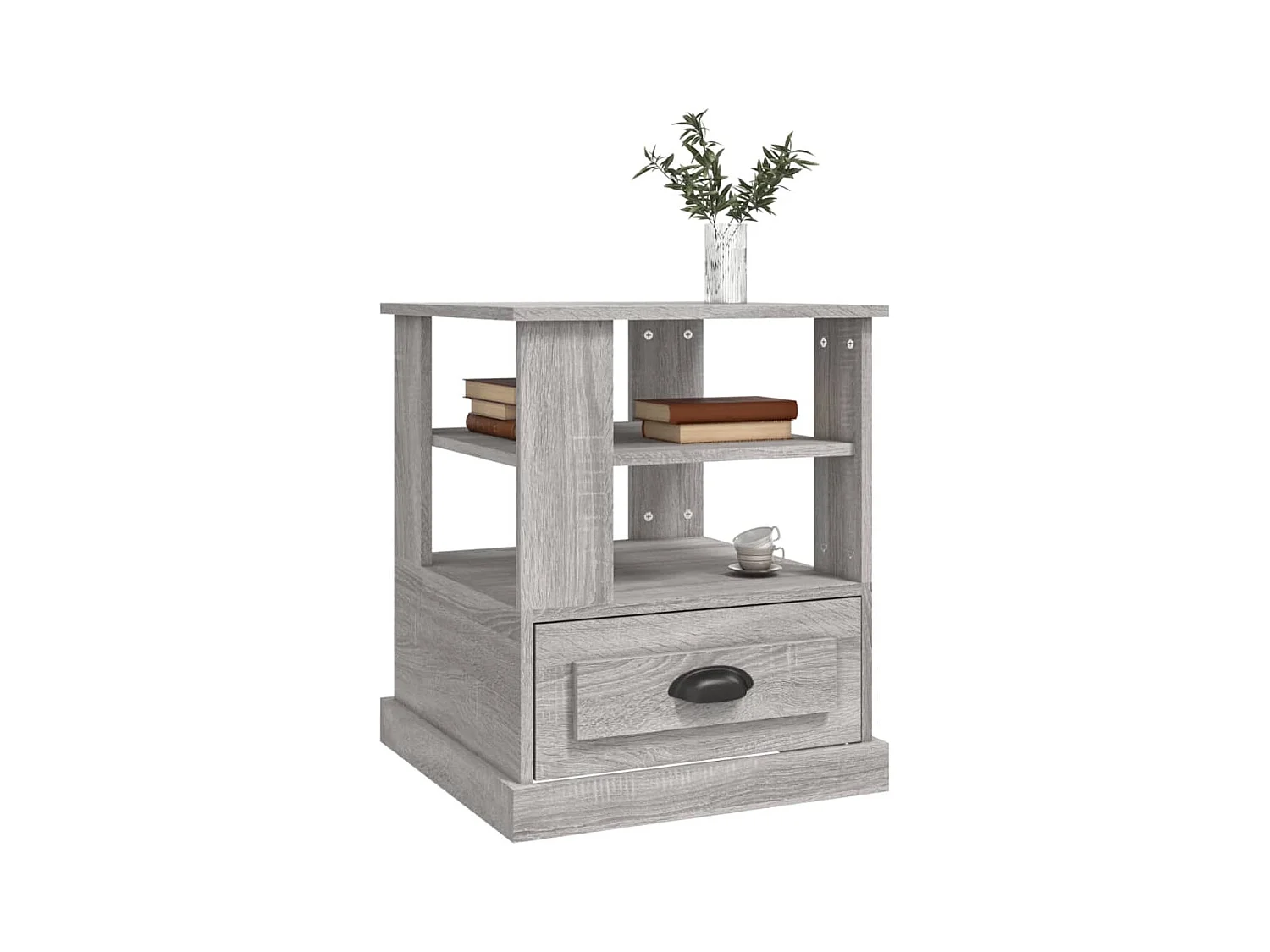 Tavolino Sonoma grigio 50x50x60 cm in legno ingegnerizzato