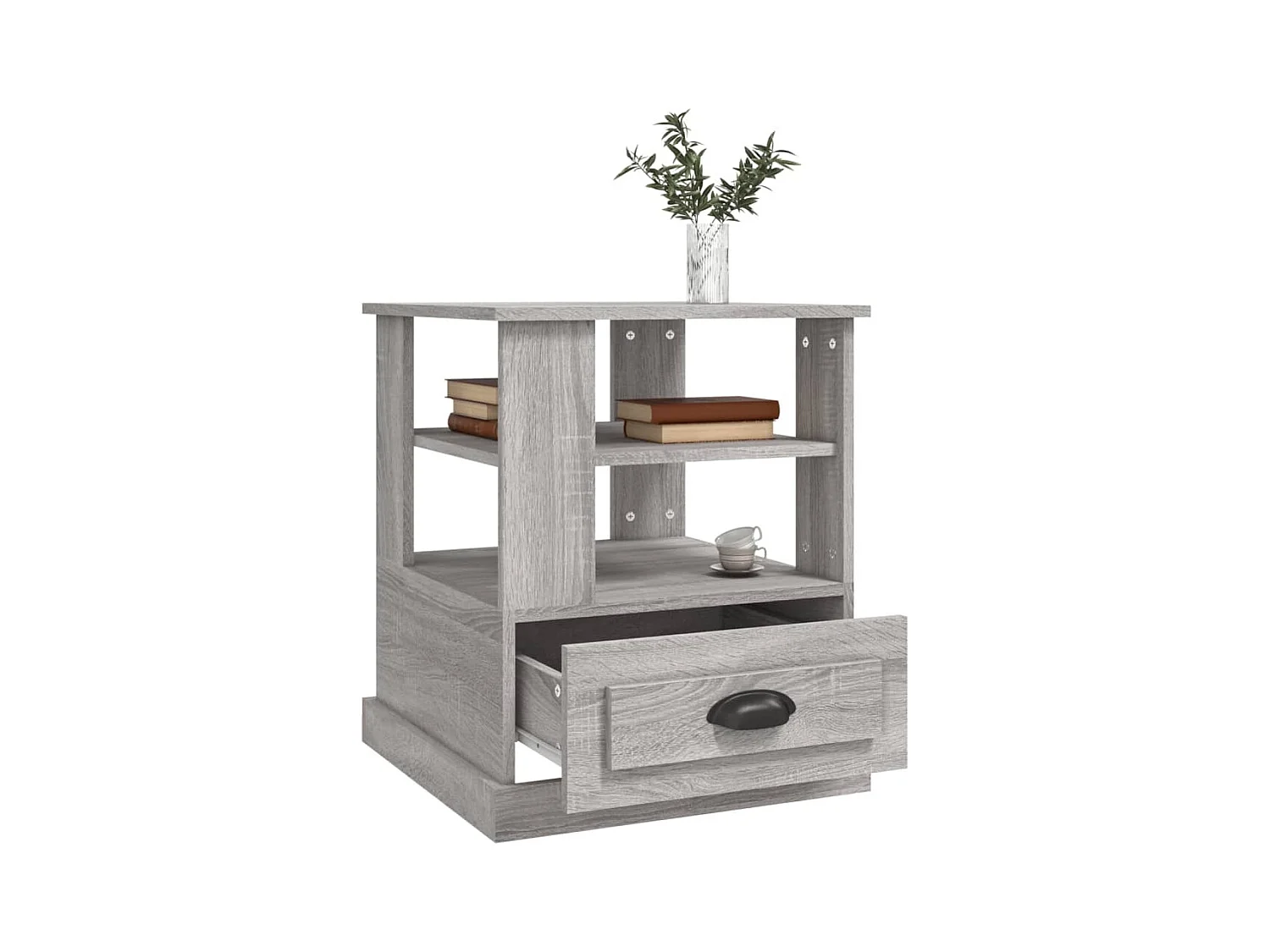 Tavolino Sonoma grigio 50x50x60 cm in legno ingegnerizzato