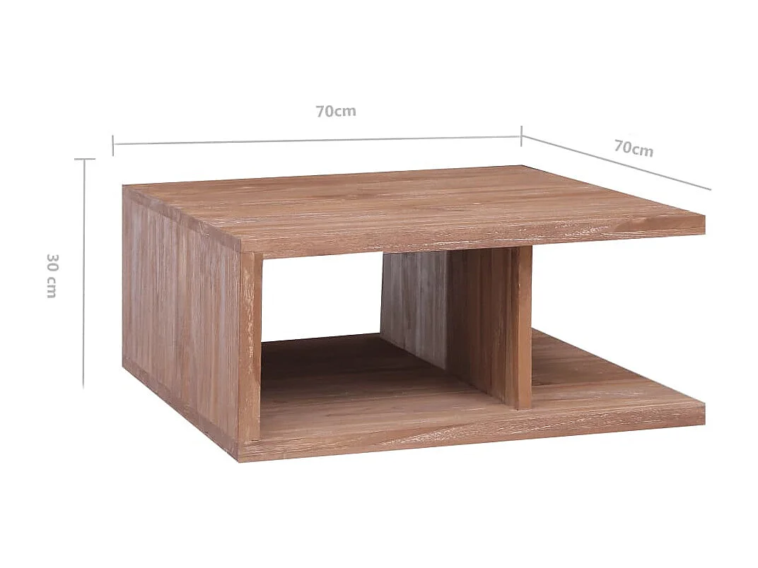 Table basse 70x70x30 cm Bois de teck massif