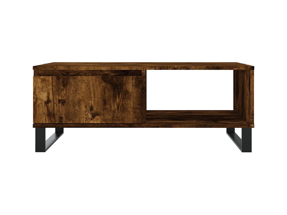 Table basse chêne fumé 90x60x35 cm bois d'ingénierie