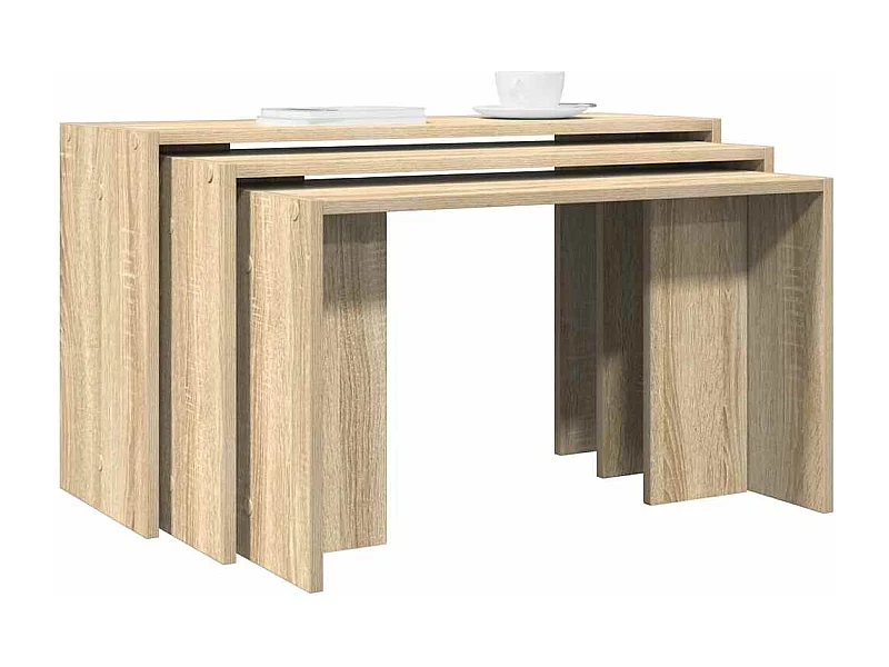 Tables gigognes 3 pcs chêne sonoma bois d'ingénierie