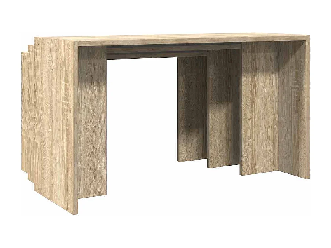 Tables gigognes 3 pcs chêne sonoma bois d'ingénierie