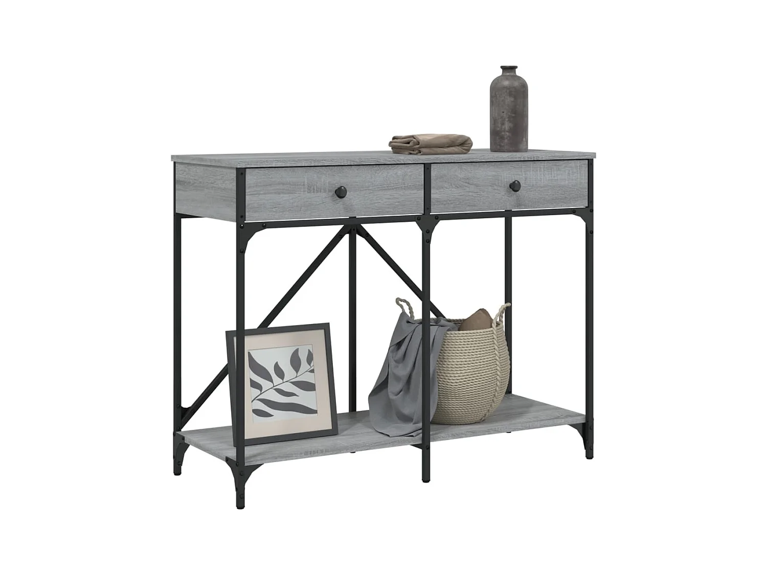 Sonoma consoletafel grijs 100x39x78,5 cm bewerkt hout