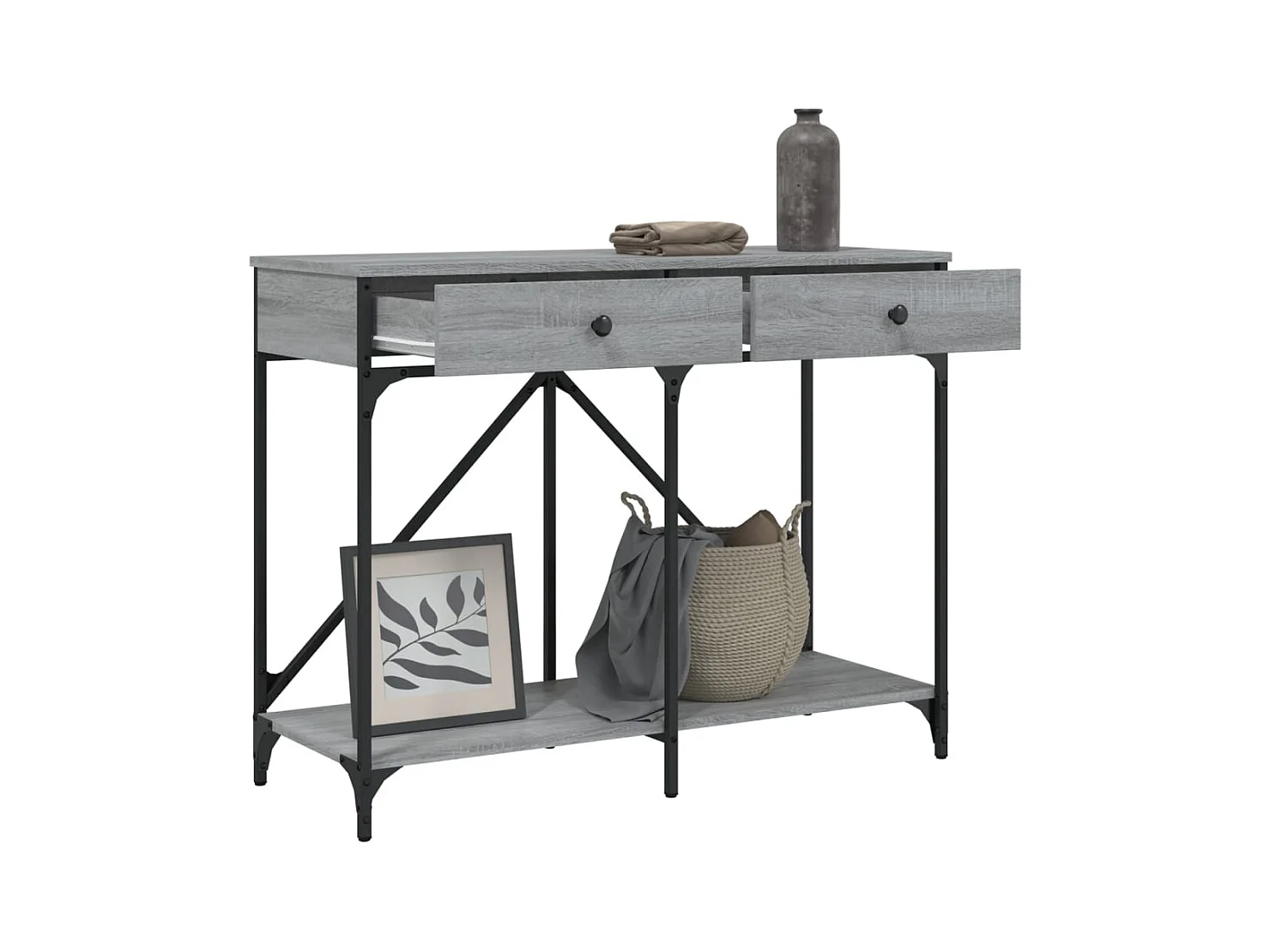 Sonoma consoletafel grijs 100x39x78,5 cm bewerkt hout