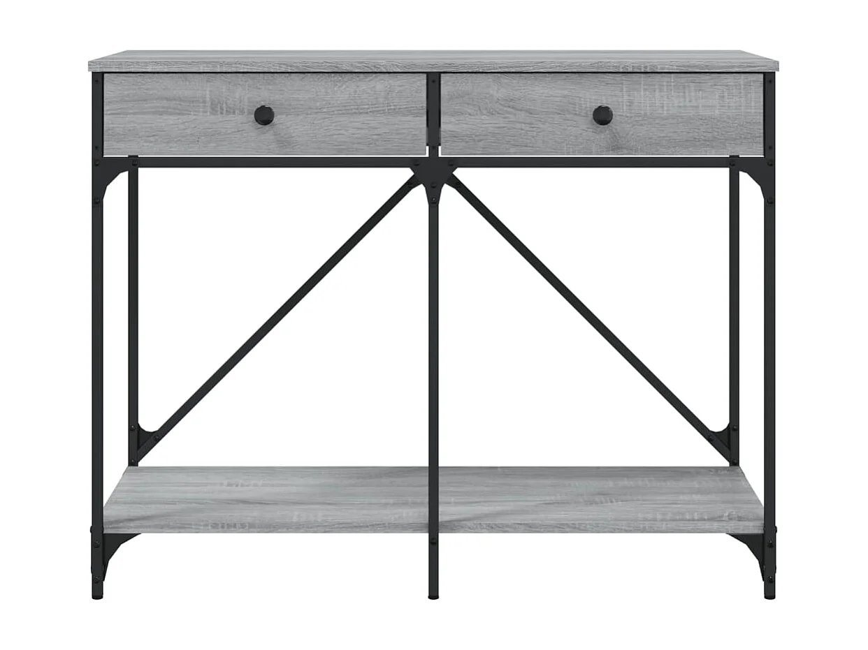 Table console sonoma gris 100x39x78,5 cm bois d'ingénierie