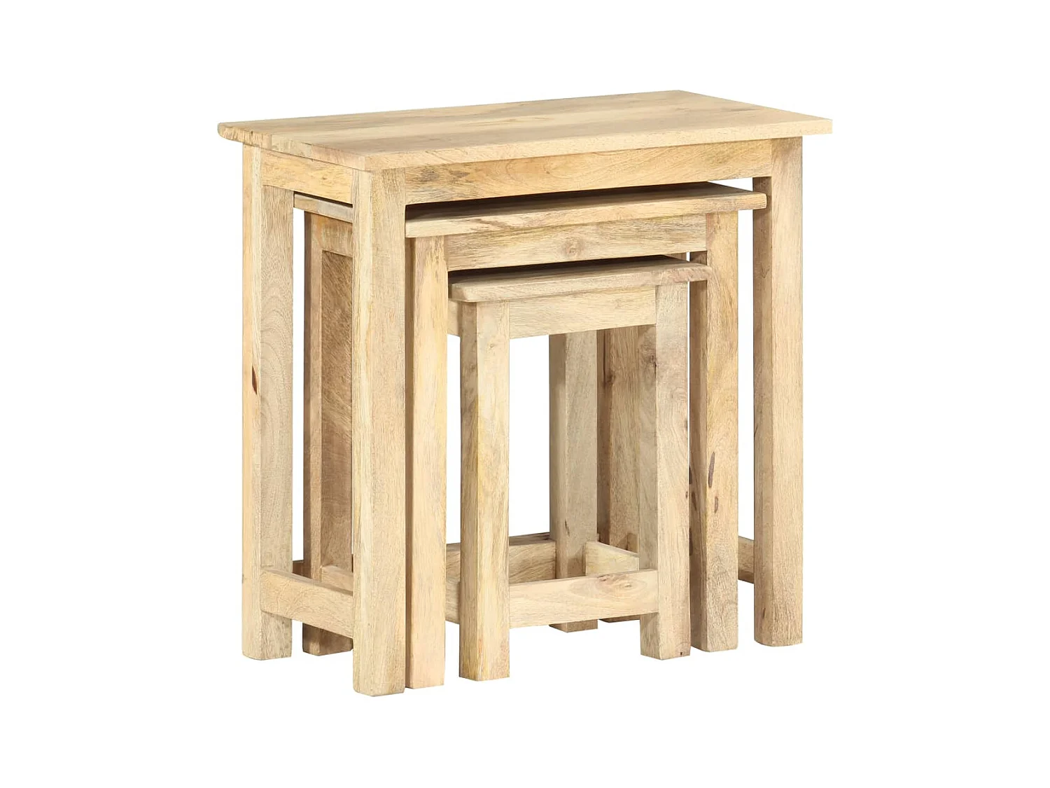 Bijzettafels 3 stuks massief mangohout