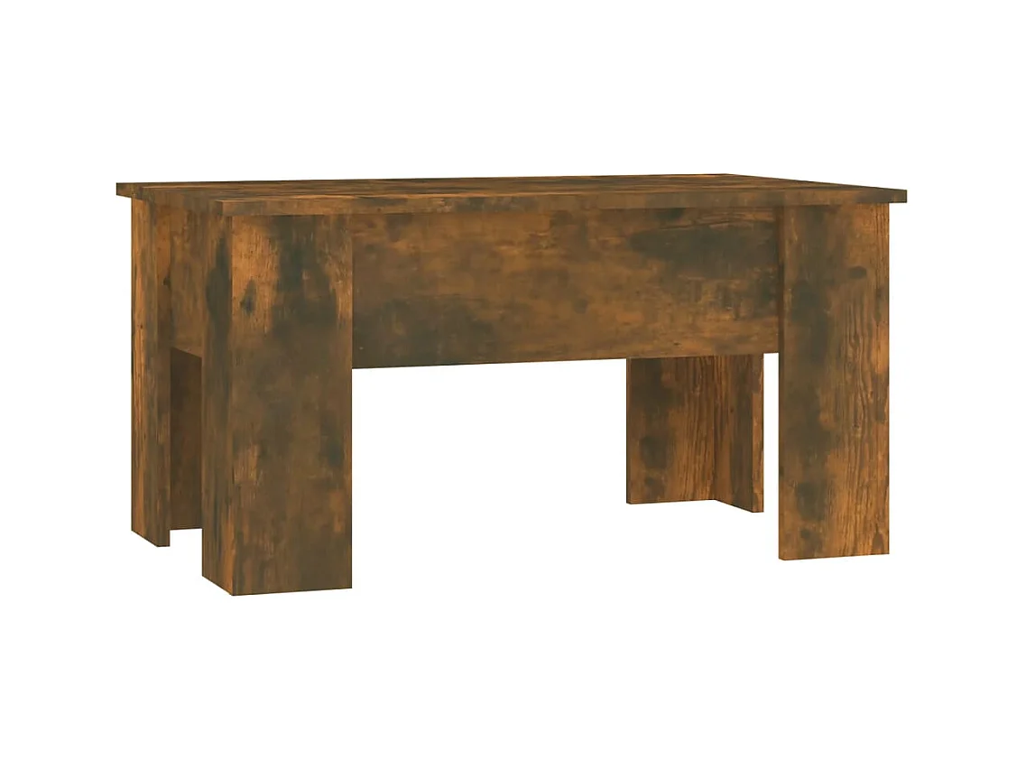 Mesa de centro de roble ahumado 79x49x41 cm Madera de ingeniería