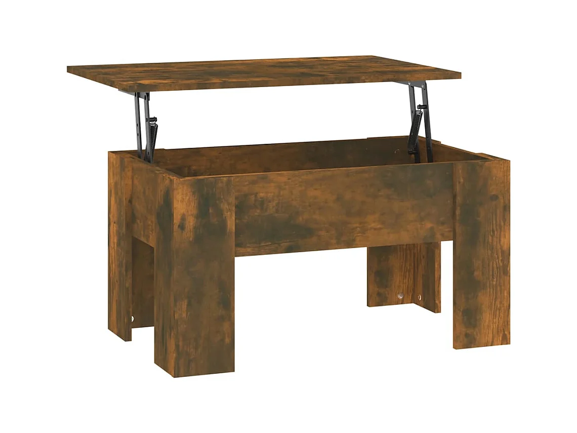 Mesa de centro de roble ahumado 79x49x41 cm Madera de ingeniería