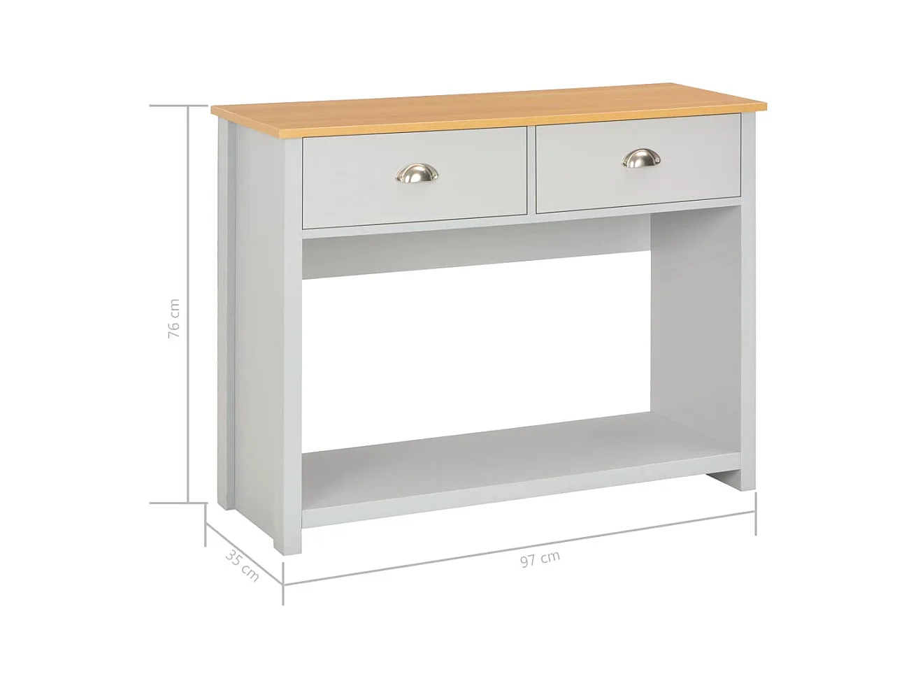 Consoletafel Grijs 97 x 35 x 76 cm