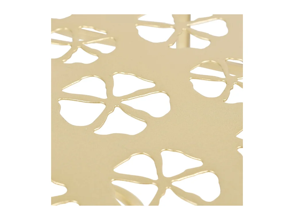 Tavolino laterale vintage in metallo semicircolare 72x36x74 cm oro