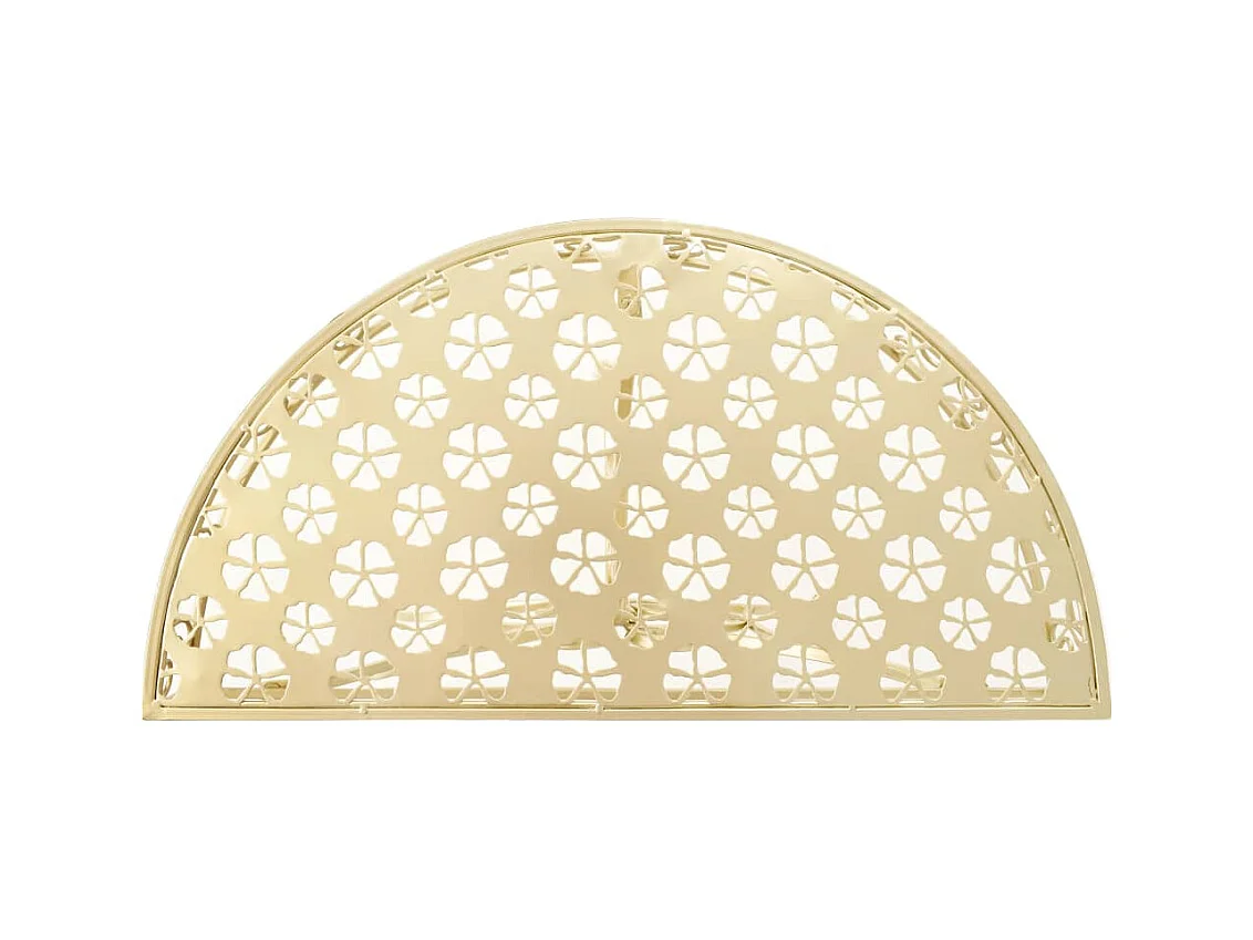 Vintage halfronde metalen bijzettafel 72x36x74 cm goud