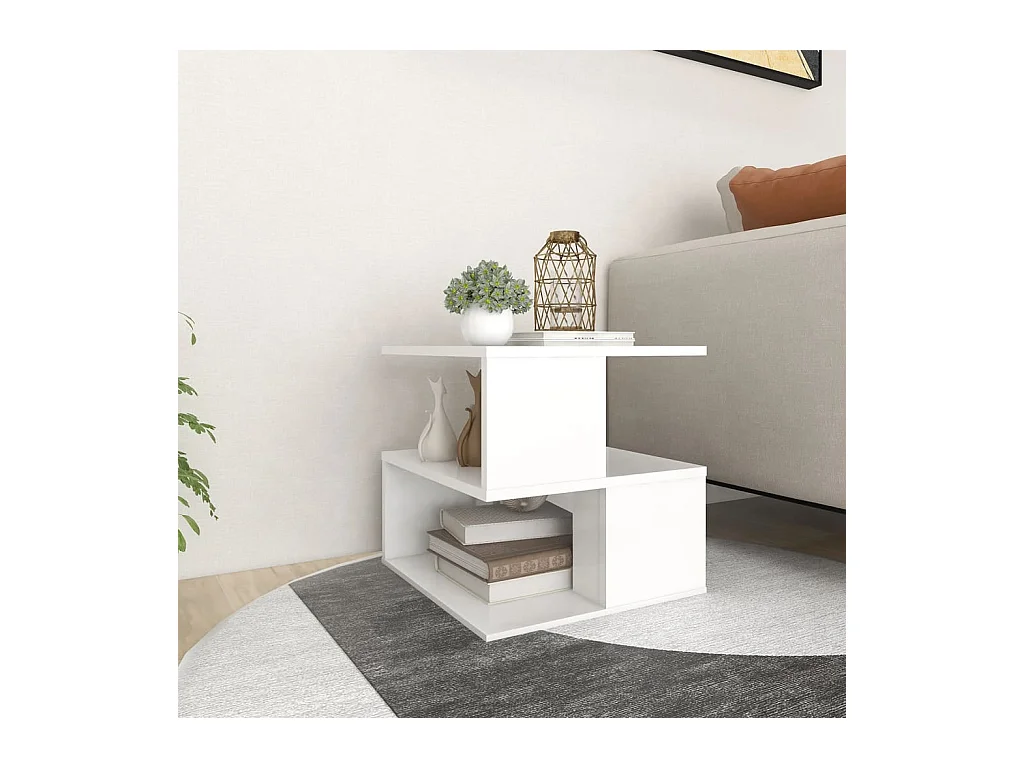 Mesa auxiliar blanca de aglomerado de 40x40x40 cm