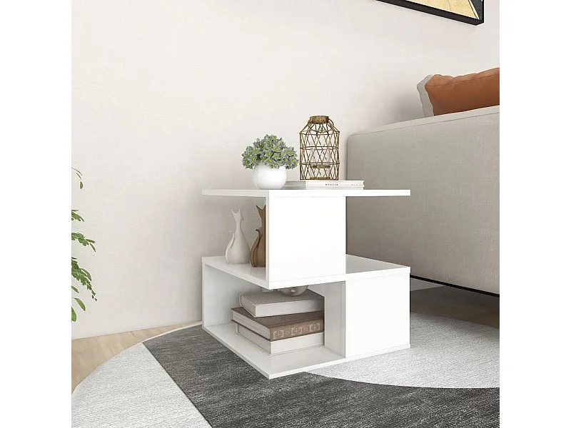 Mesa auxiliar blanca de aglomerado de 40x40x40 cm