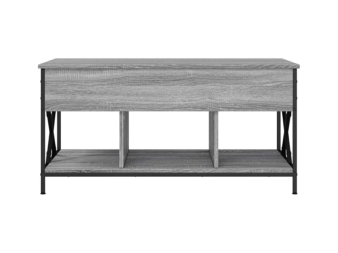Table basse sonoma gris 100x55x50 cm bois d'ingénierie et métal