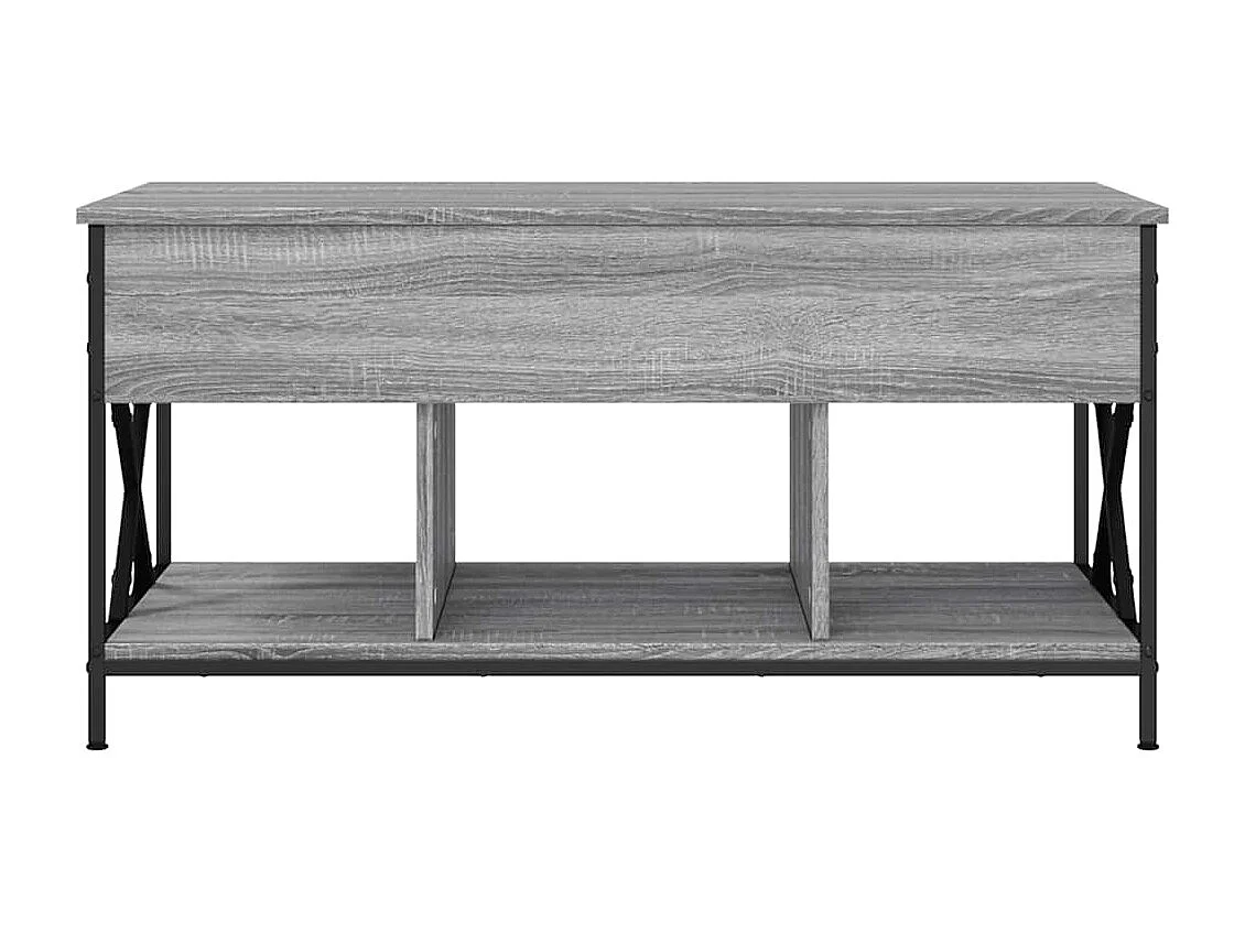Tavolino Sonoma grigio 100x55x50 cm in legno ingegnerizzato e metallo