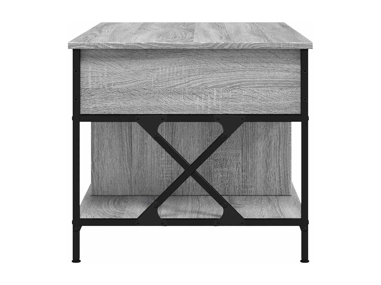 Tavolino Sonoma grigio 100x55x50 cm in legno ingegnerizzato e metallo