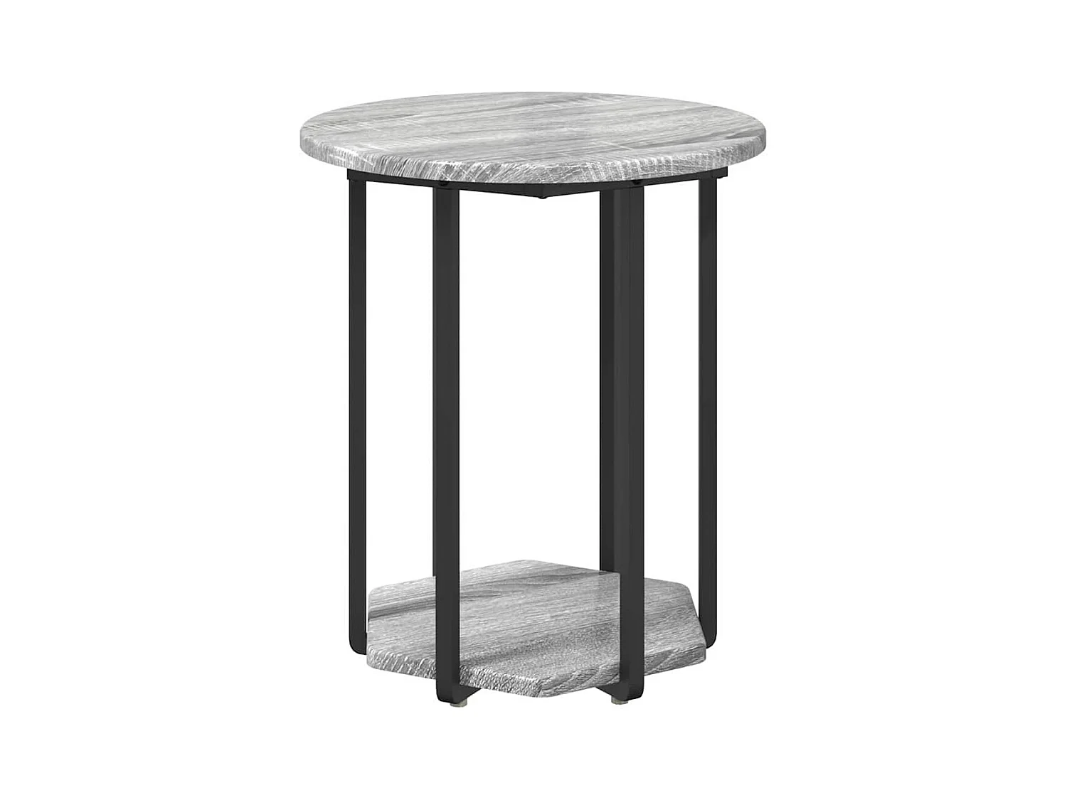 Set di tavolini laterali da 2 pezzi in grigio Sonoma e nero