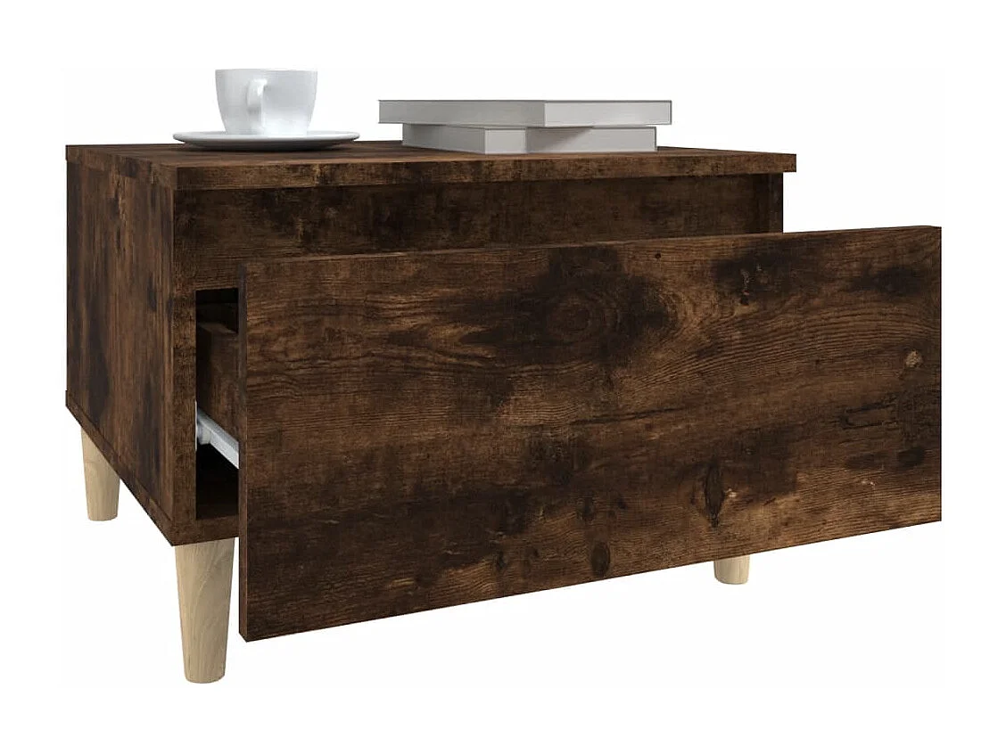 Mesa auxiliar de roble ahumado 50x46x35 cm Madera de ingeniería