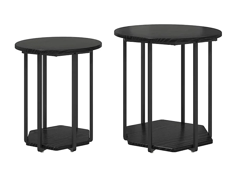 Ensemble de tables d'appoint 2 pcs Chêne noir 50 x 50 x 50.5 cm