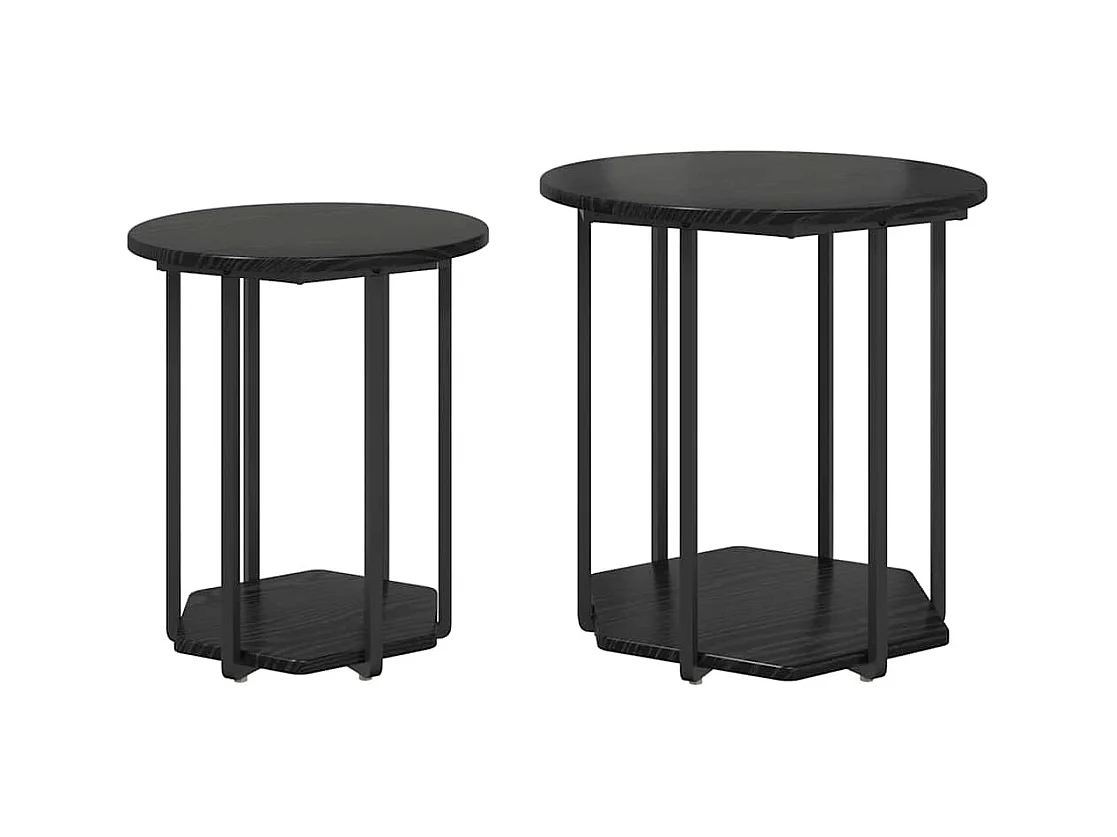 Ensemble de tables d'appoint 2 pcs Chêne noir 50 x 50 x 50.5 cm