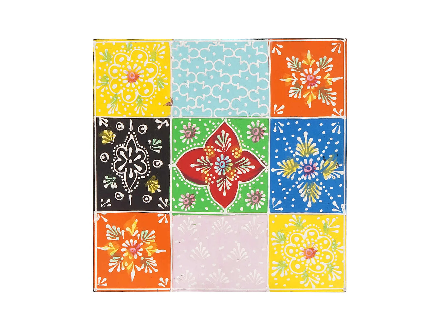 Bruine bijzettafel 50 x 50 x 50 cm massief mangohout