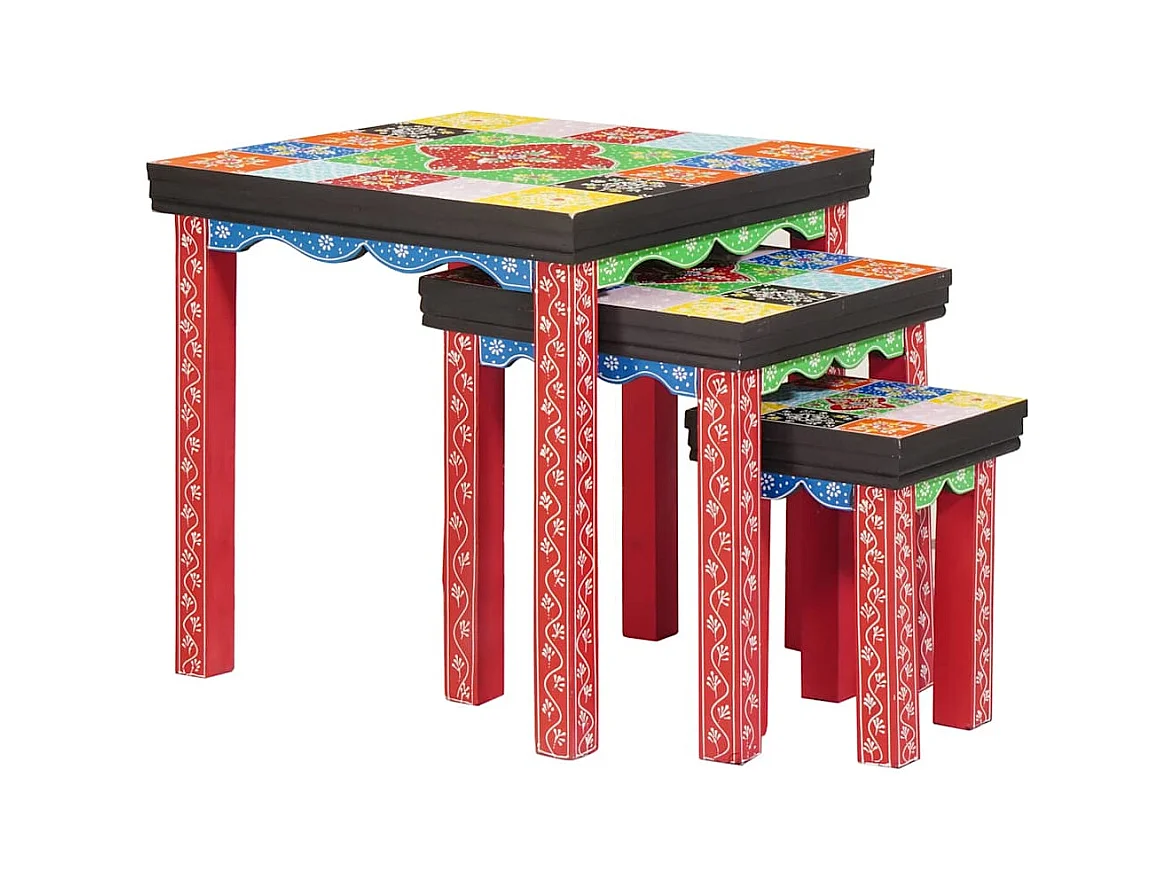 Bruine bijzettafel 50 x 50 x 50 cm massief mangohout