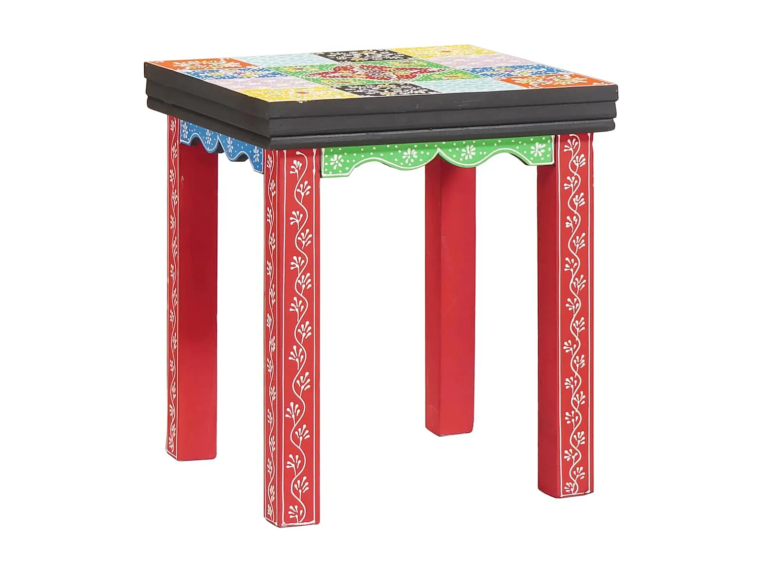 Tavolino impilabile marrone 50 x 50 x 50 cm in legno massello di mango