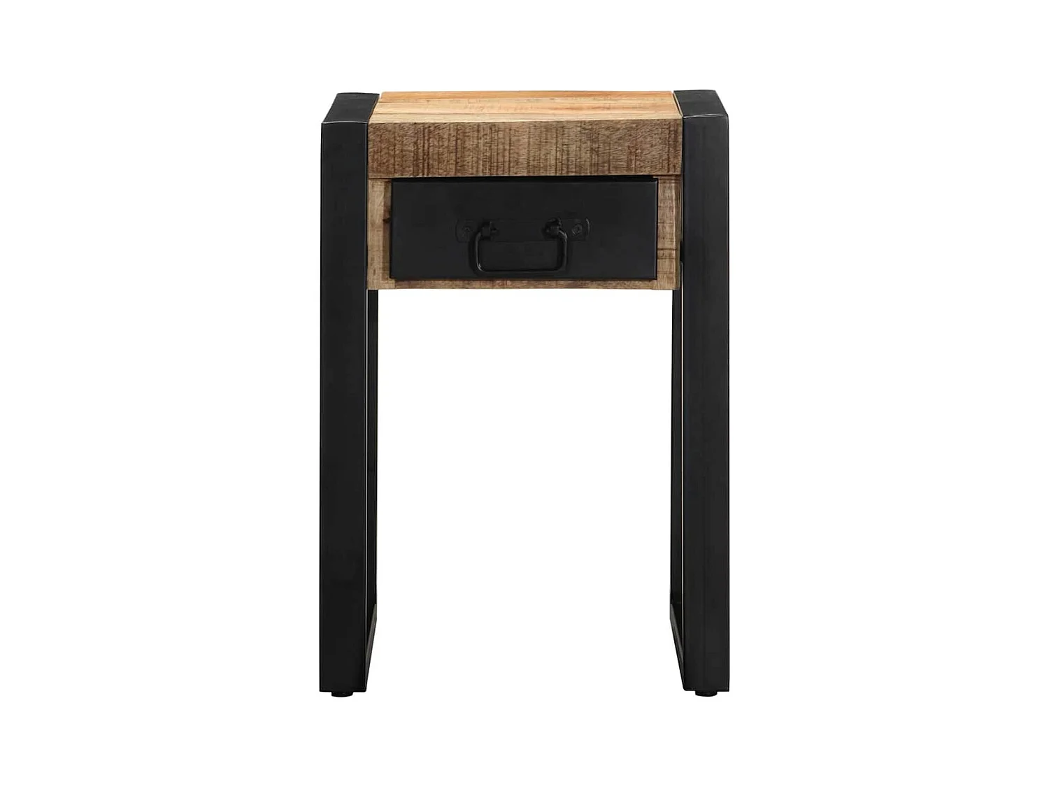 Tavolino laterale 35x35x50 cm in legno massello di mango grezzo