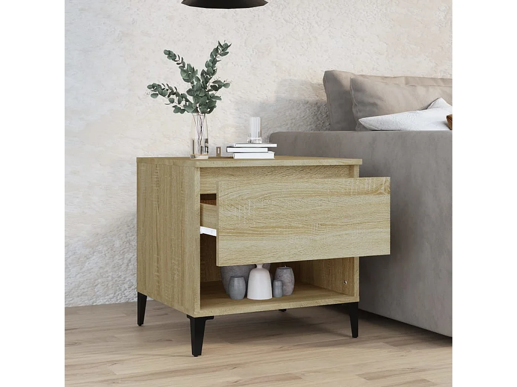 Tavolino laterale in rovere Sonoma 50x46x50 cm in legno ingegnerizzato