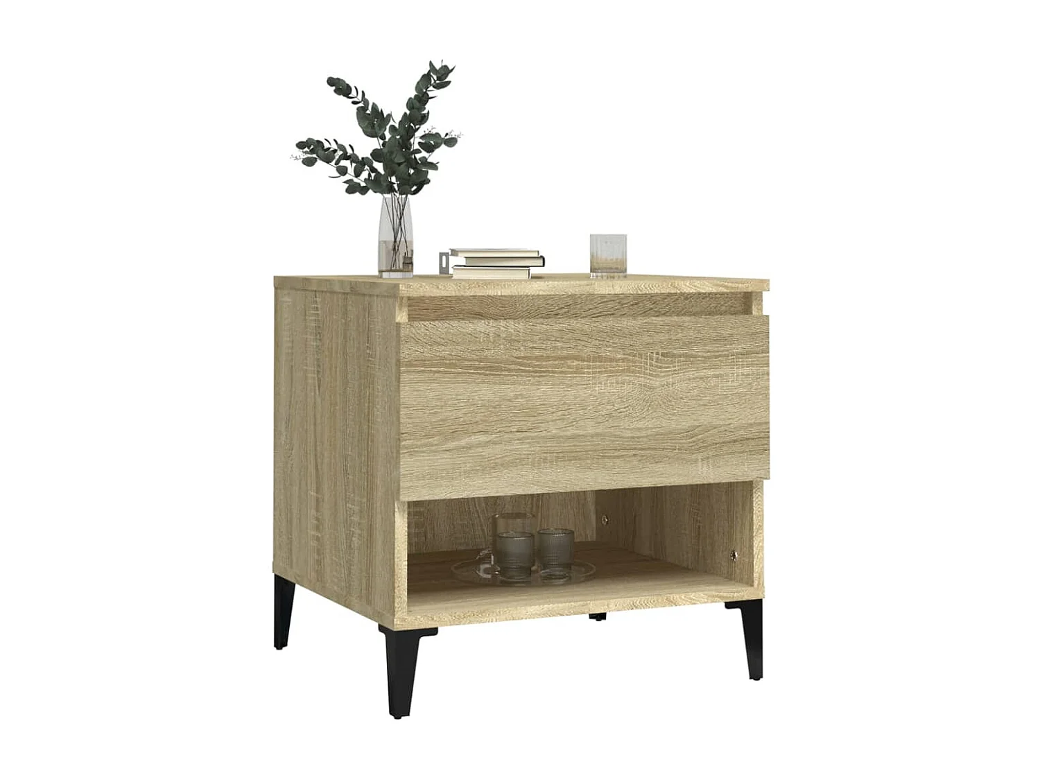 Tavolino laterale in rovere Sonoma 50x46x50 cm in legno ingegnerizzato