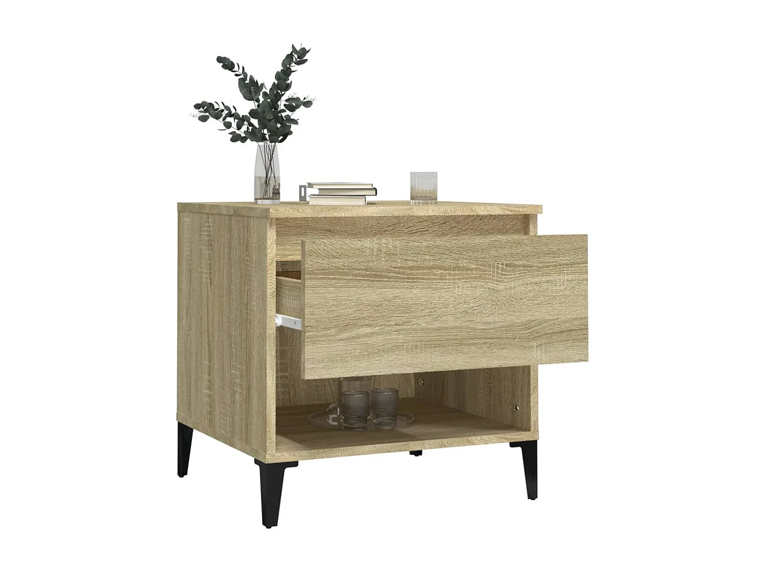 Tavolino laterale in rovere Sonoma 50x46x50 cm in legno ingegnerizzato