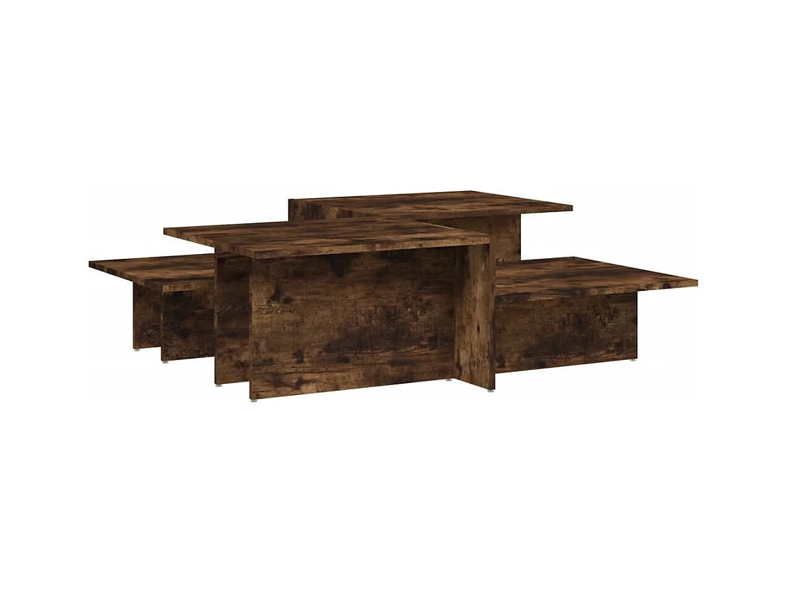 Salontafels 2 stuks Gerookt eikenhout Technisch hout