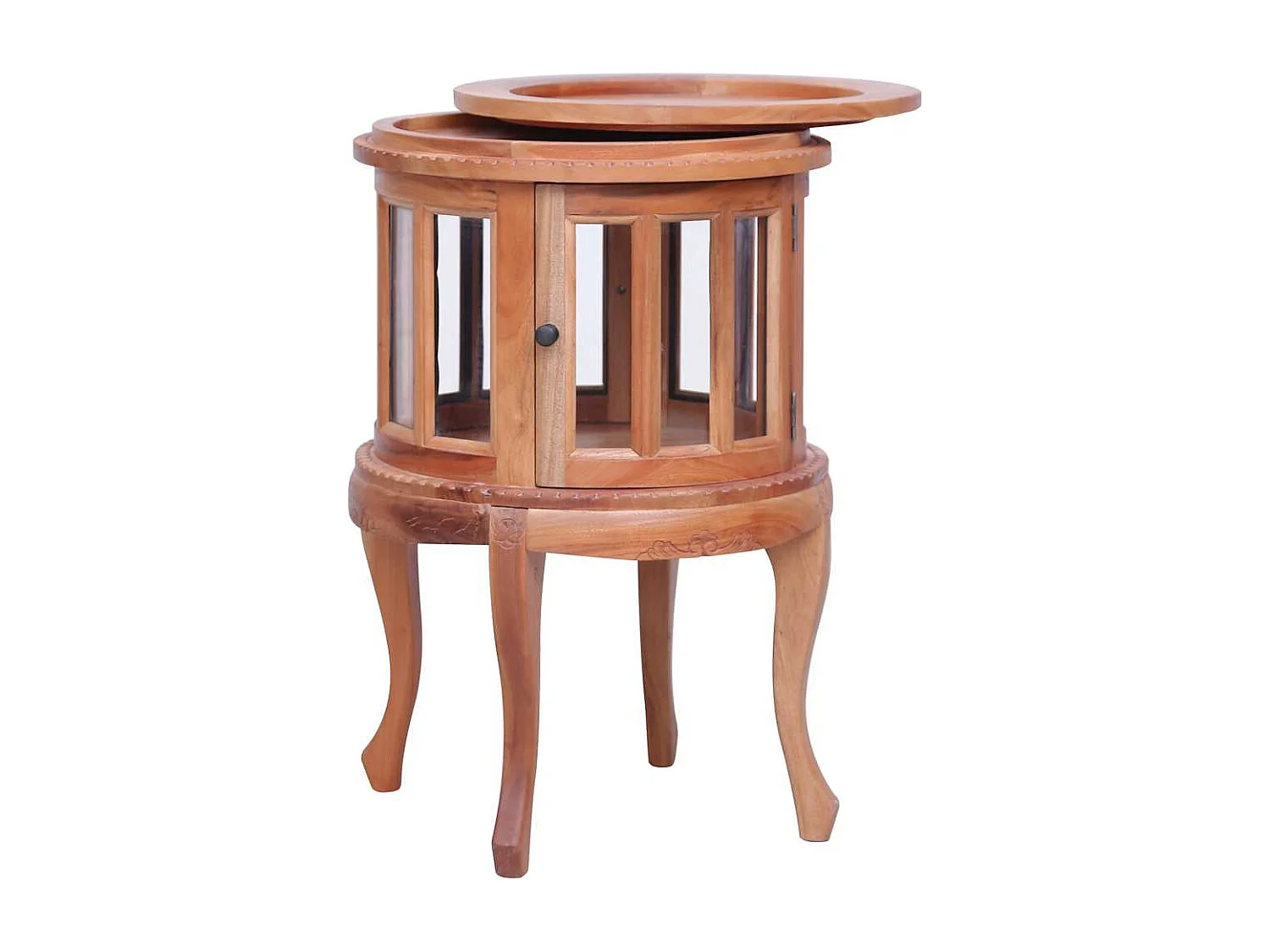 Vetrina naturale 50x50x76 cm in legno massello di mogano