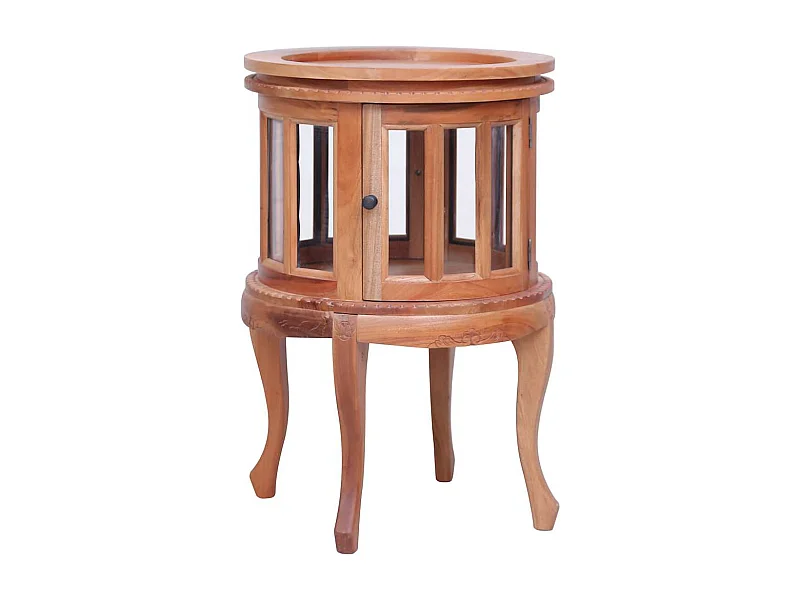 Vetrina naturale 50x50x76 cm in legno massello di mogano