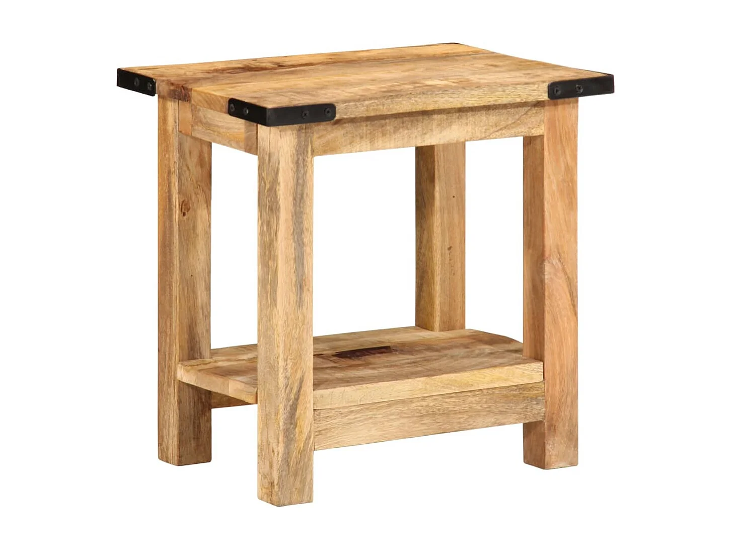 Tavolino laterale 40x30x40 cm in legno massello di mango grezzo