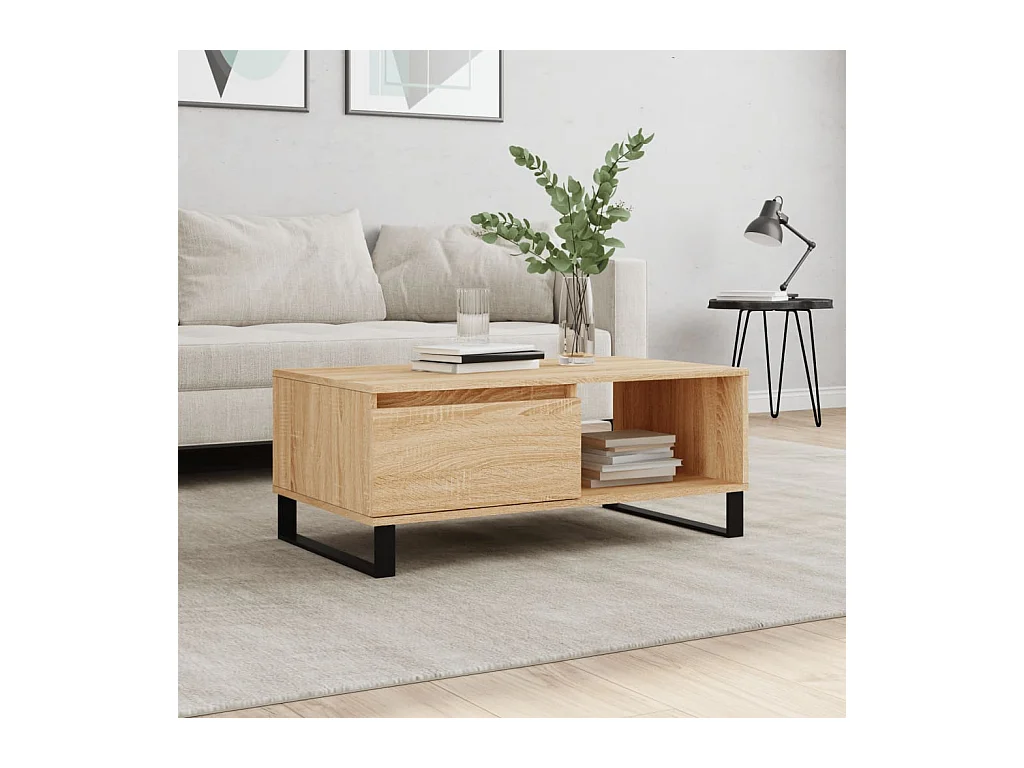 Table basse Chêne sonoma 90x50x36,5 cm Bois d'ingénierie
