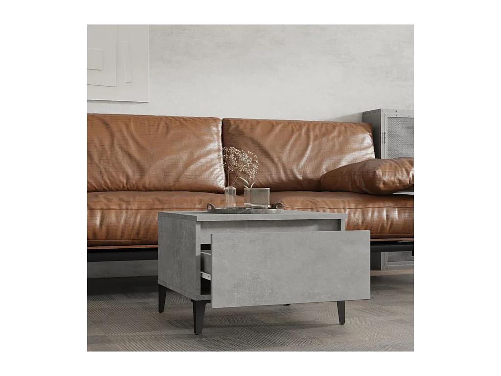 Tables d'appoint 2 pcs Gris béton 50x46x35 cm Bois d'ingénierie